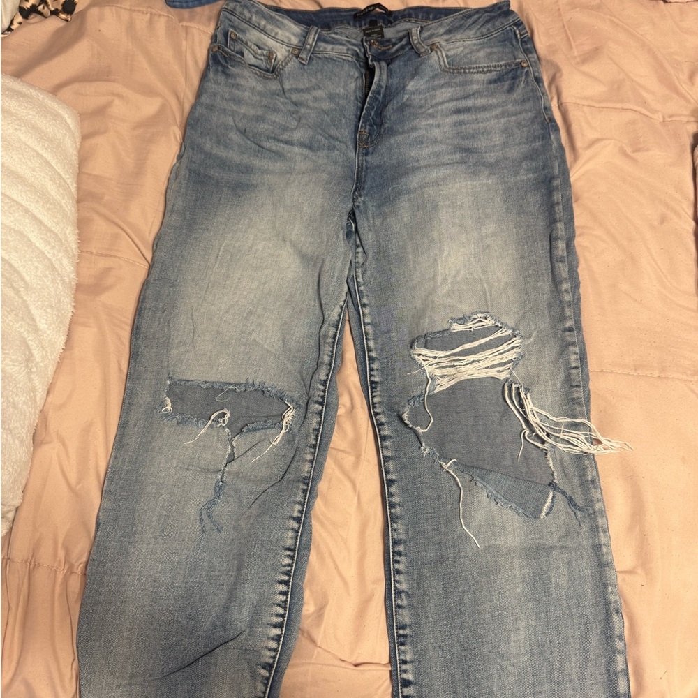 Sincerely Jules Light Blue Distressed Boyfriend Jeans